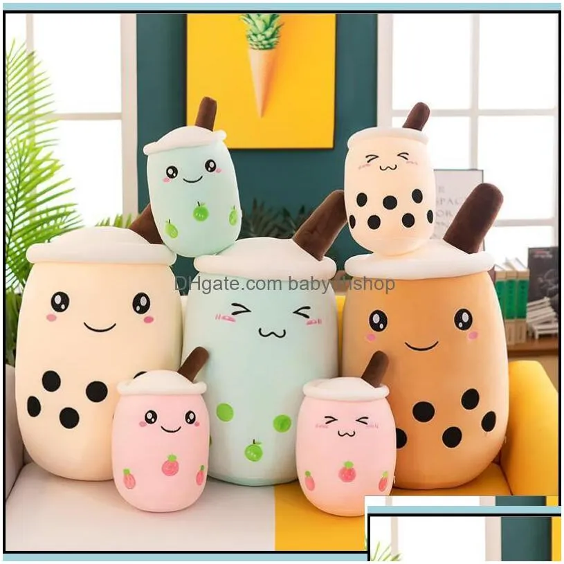 Stuffed Plush Animals Bubble Tea Toy Animal Cute Food Cup Milk Boba Soft Cushion Birthday Gift Drop Delivery 2021 Toys Gifts Babydhs