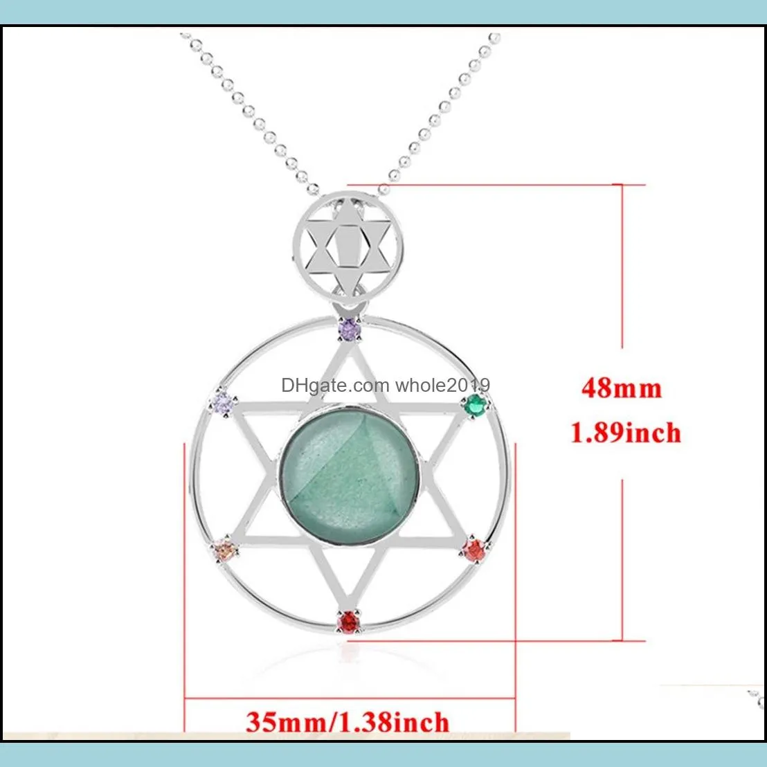 sterling silver hexagram star pendant necklace cut crystal stone david stars shield hexagrams double layer diamond jewelry