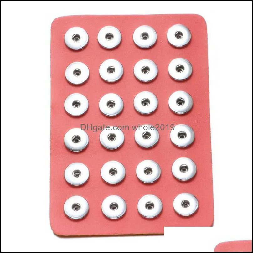 12mm 18mm snap button bead holder tray jewelry display strand package colorful pu leather storage noosa sh002