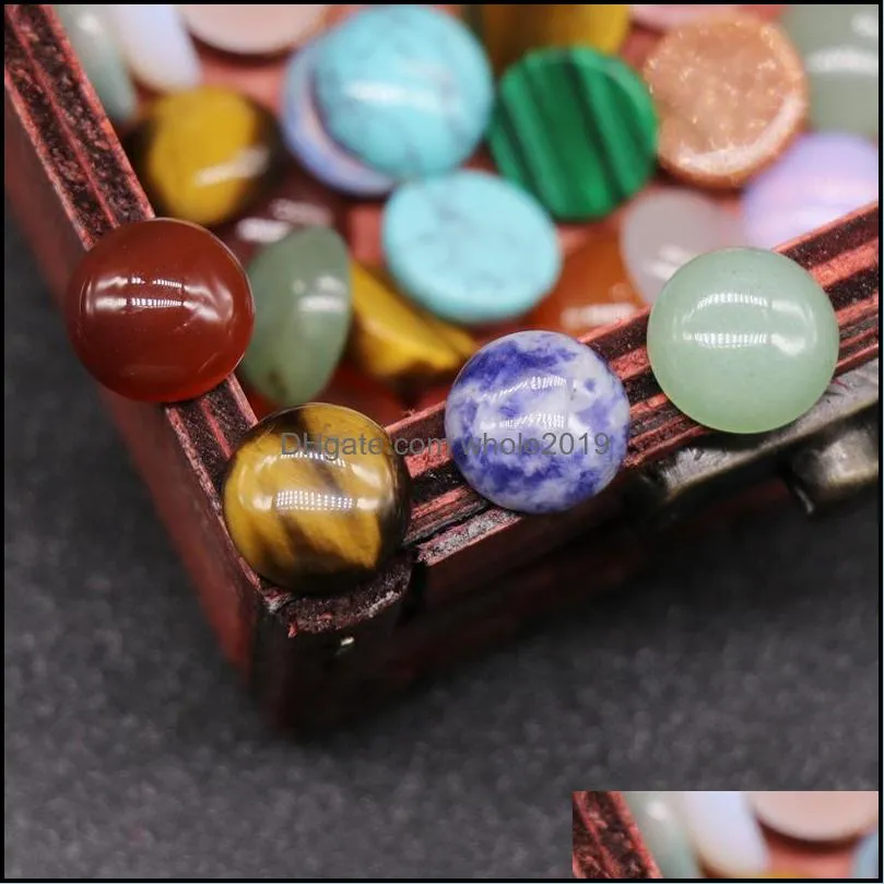 12mm flat back assorted loose stone round shape cab cabochons beads for jewelry making wholesale