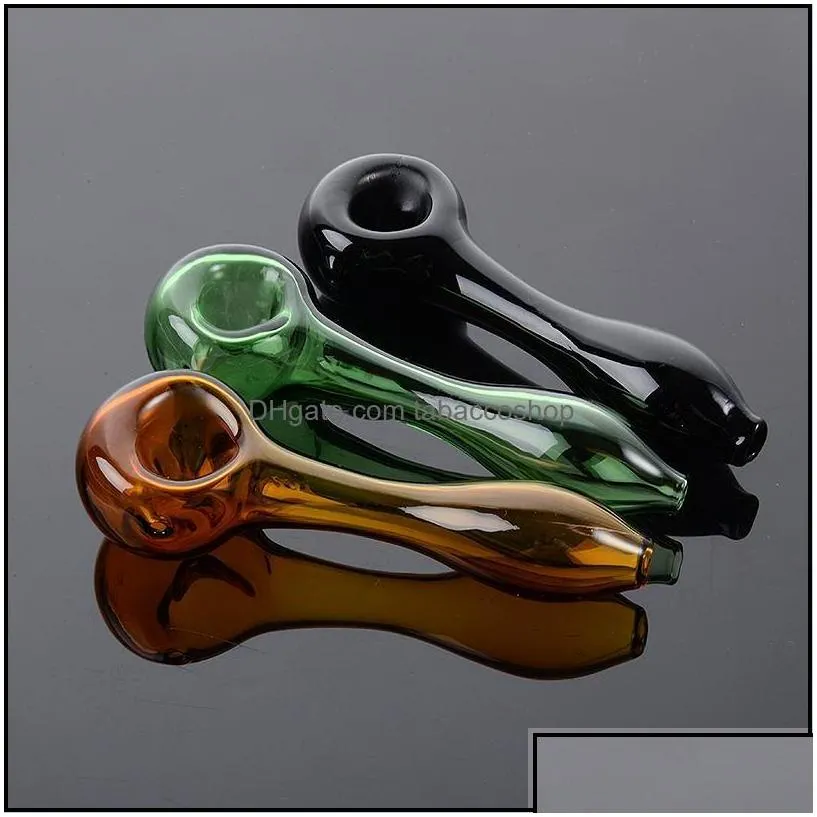 Smoking Pipes Heady Glass Pipe Thick Oil Burner Bubbler Colorf Tobacco Spoon Hand Straight Tube Hookahs Small Dab Drop Delivery 2021