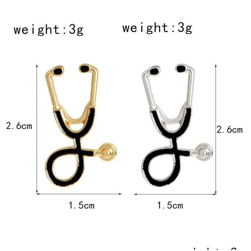 hot nurse doctor stethoscope enamel brooch pins creative lapel brooches badge for women men girl boy fashion jewelry gift