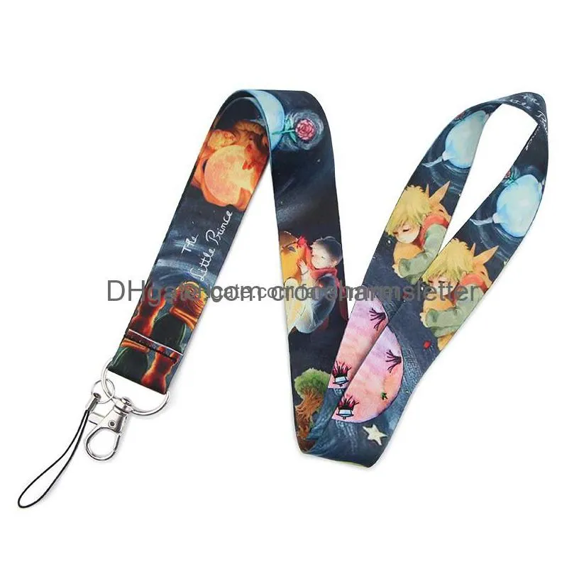 shoe parts accessories lb2173 little prince and neck strap for card badge gym key chain lanyard holder diy hanging rope keychain dro