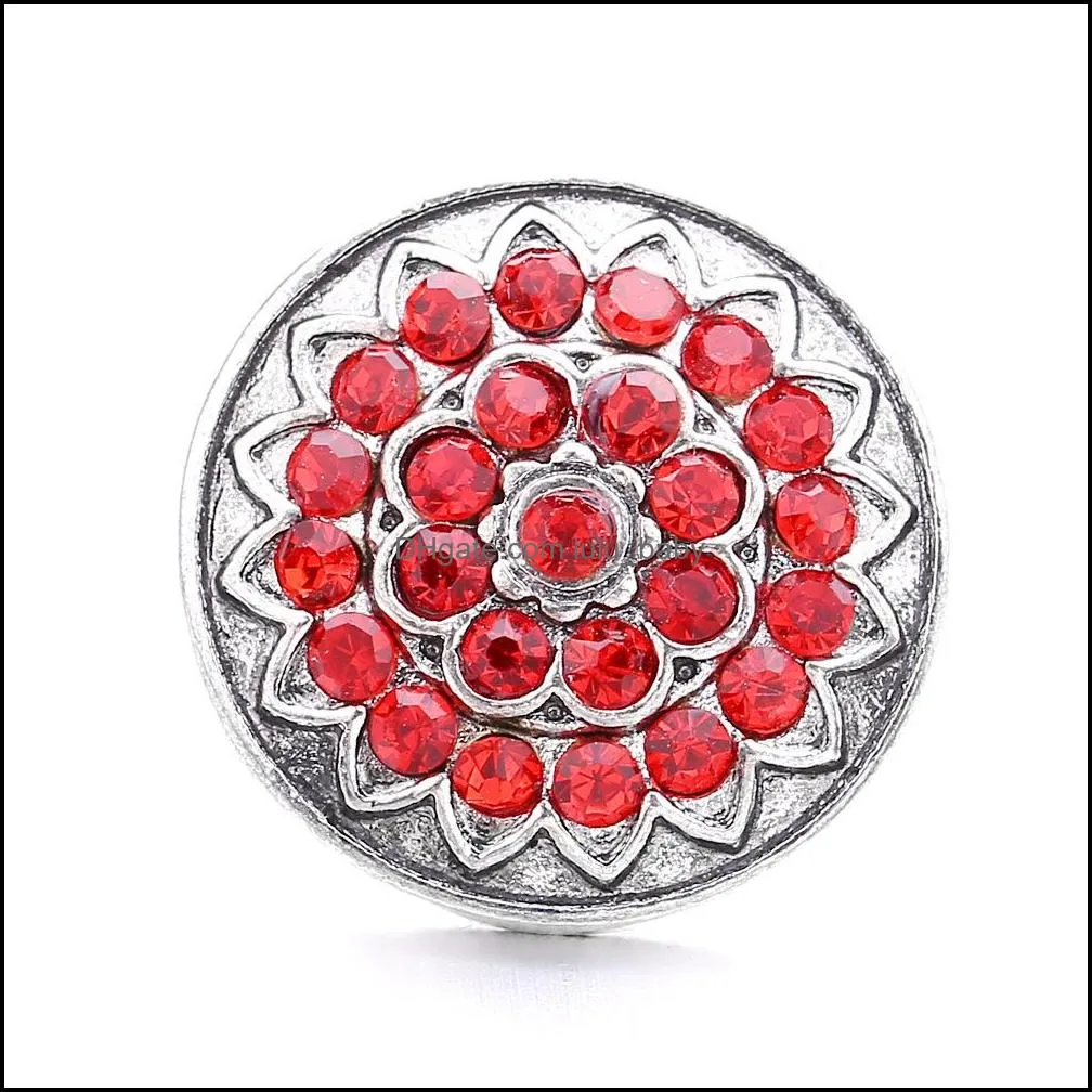 rhinestone filled snap button jewelry components 18mm metal sunflower snaps buttons fit bracelet bangle noosa b1214