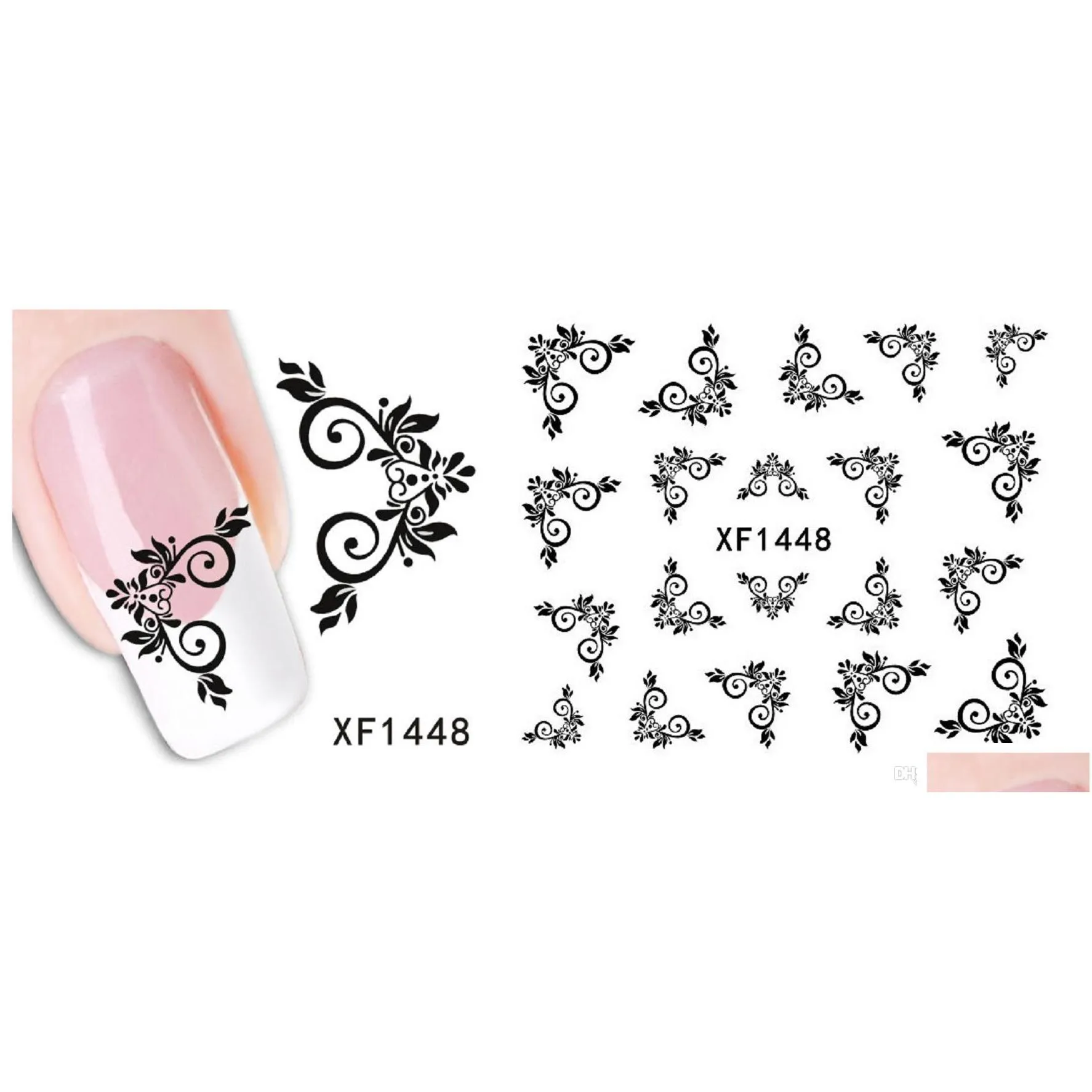 nail beauty salon diy design cartoon cat water transfer nail art sticker nail for decorate easy apply and remove