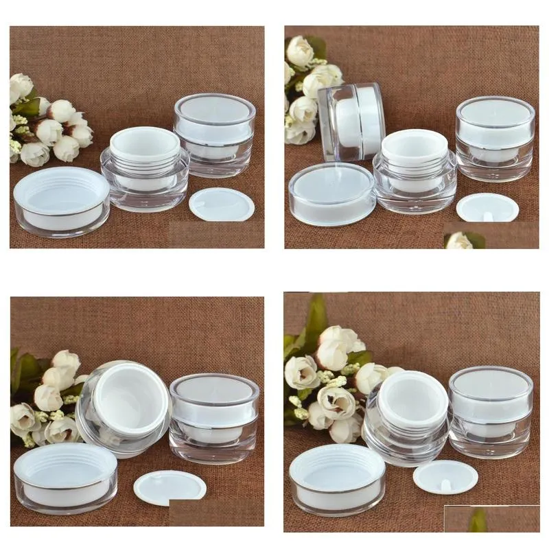 5 10 15 20 30 50g ml empty clear upscale refillable acrylic makeup cosmetic face cream lotion jar pot bottle container