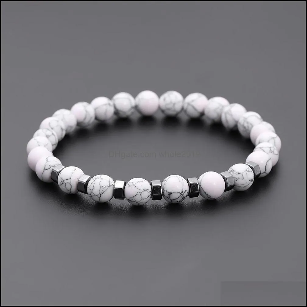 8mm lava stone black beads strand bracelet for women men yoga buddha energy jewelry