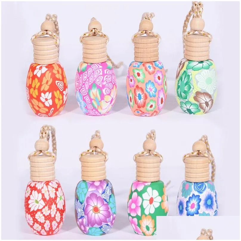 1215ml car hanging perfume pendant bottle fragrance empty bottle soft clay aromatherapy tourism crafts and home accessories