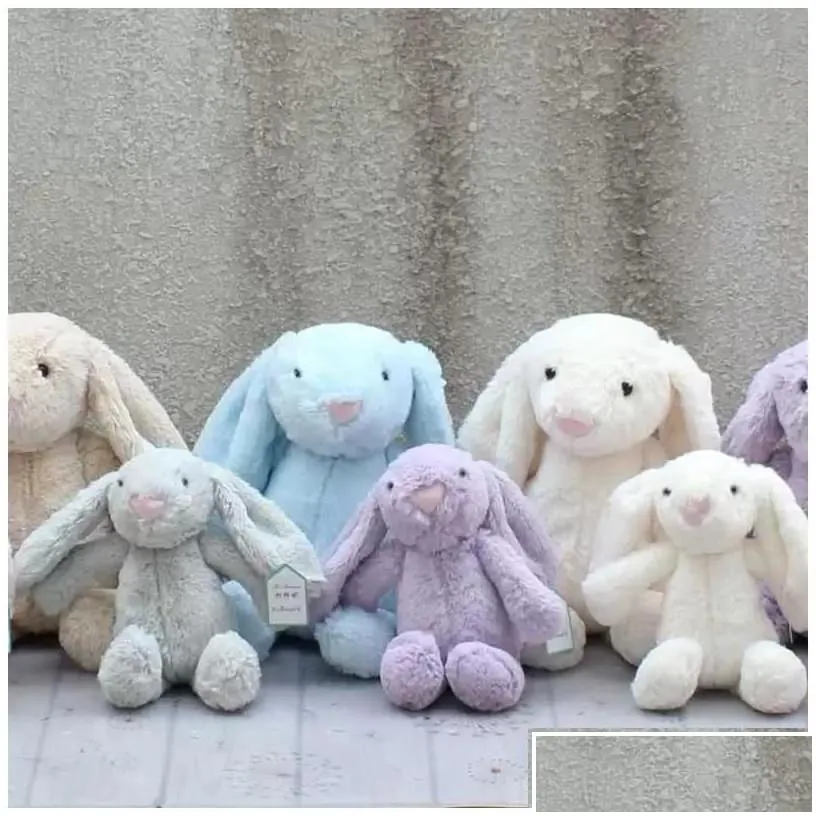 Stuffed Plush Animals Easter Rabbit Soft Animal Doll Toys 30Cm 40Cm Cartoon Simator Bunny Ear Toy For Kids Birthday Girlfriend Gif