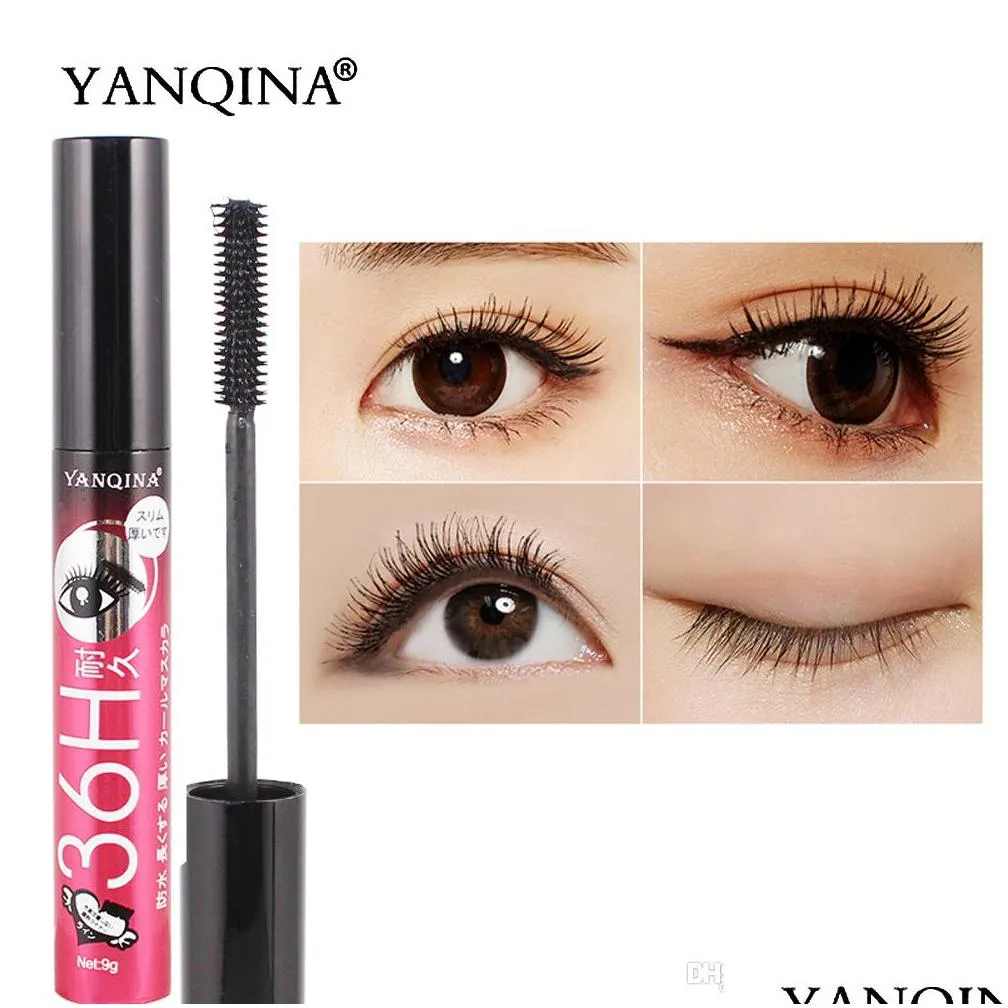 yanqina 36h black mascara waterproof 3d silk fiber eyelash mascara thick lengthening mascara eyes lash extension beauty tools