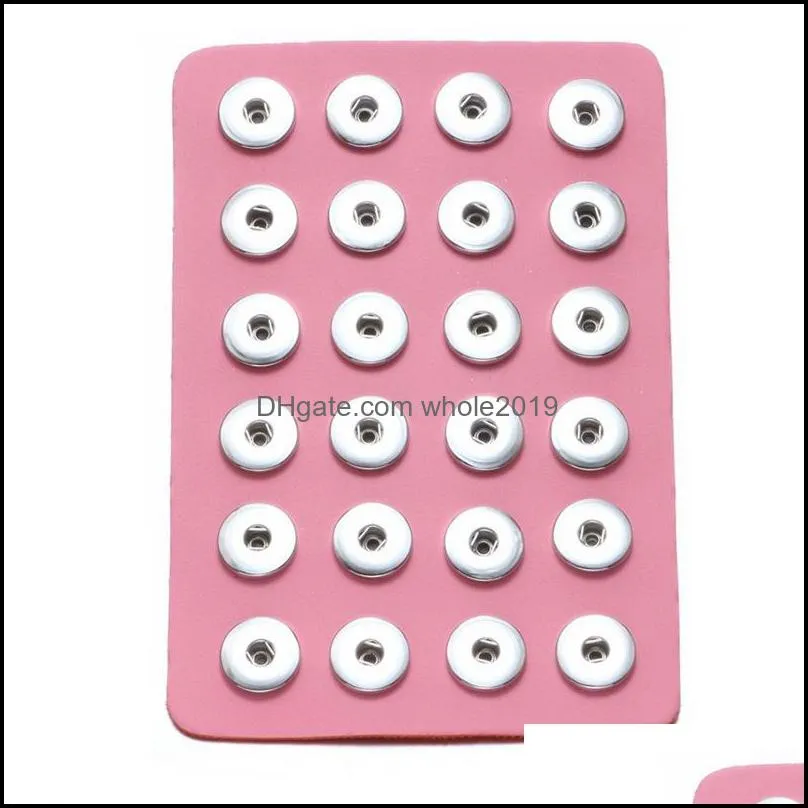 12mm 18mm snap button bead holder tray jewelry display strand package colorful pu leather storage noosa sh003