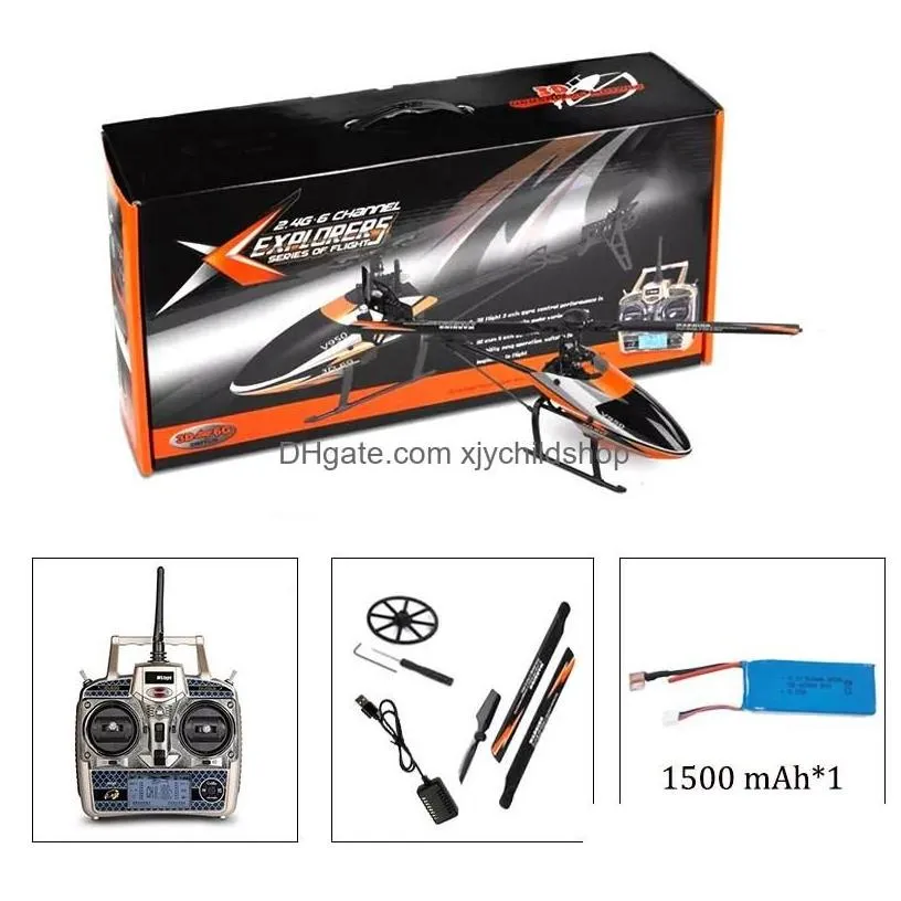 Electric/Rc Aircraft Wltoys V950 2 4G 6Ch 3D6G 1912 2830Kv Brushless Motor Flybarless Rc Helicopter Rtf Remote Control Toys 220224 D