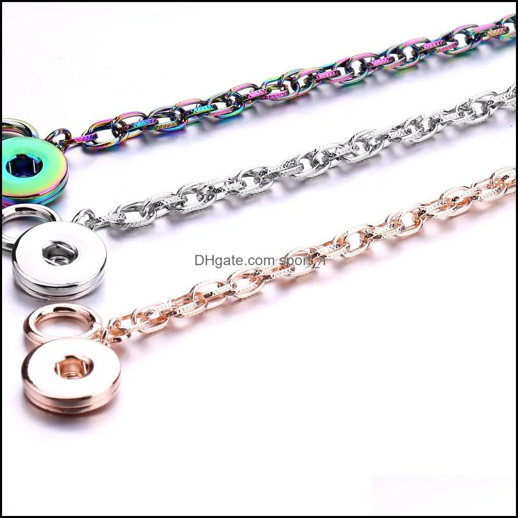 silver gold alloy noosa snap button charms bracelet fit 18mm snaps buttons jewelry for women men s48