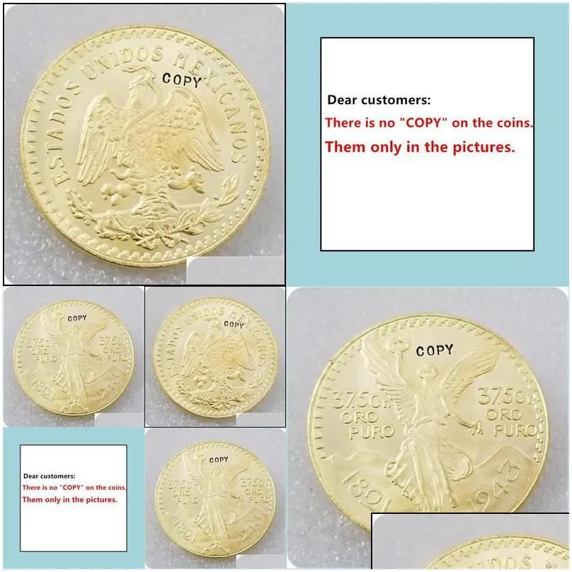 arts and crafts 1943 mexico 50 pesos centenario 100th anniversary of independence from spain copy coin drop delivery 2021 home garden