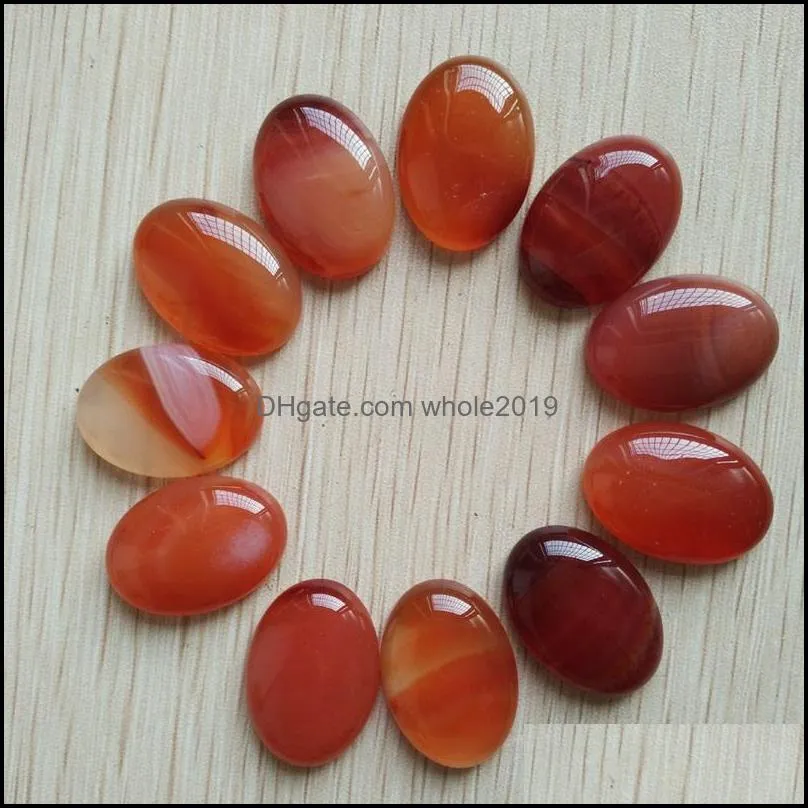 natural stone mixed oval flat base cab cabochon cystal loose beads for necklace earrings jewelry making wholesale 18x25mm