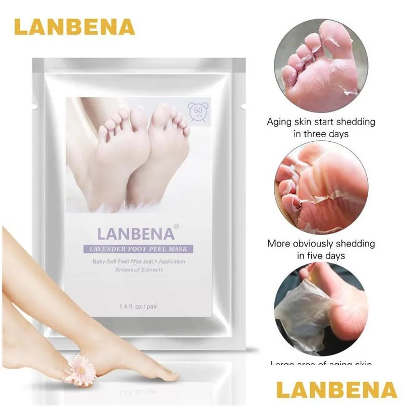 lanbena lavender foot mask foot film moisturizing exfoliation removal mask dead skin removal foot skin care double mask
