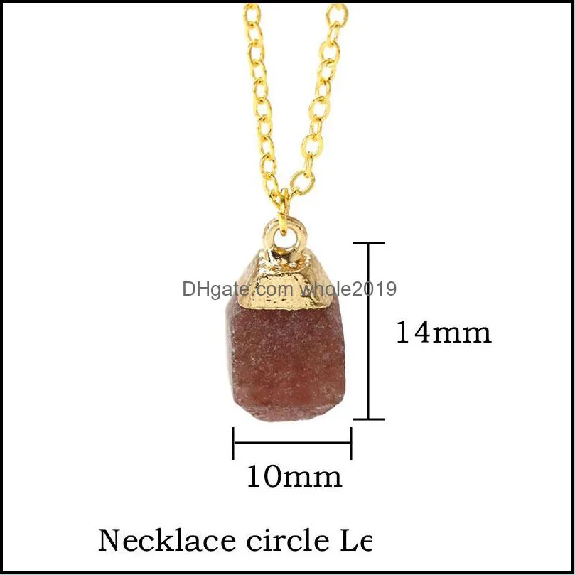 natural geometric stone pendant necklace for women men black tourmaline agates quartz pendant gold color chain fashion jewelry