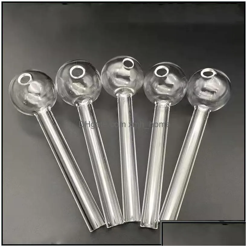 Smoking Pipes 10Cm 12Cm High Quality Glass Pipes Clear Oil Burner Tube Pyrex Hand Water Pipe Nail Tips 6054 Q2 Drop Delivery 2022 Ho