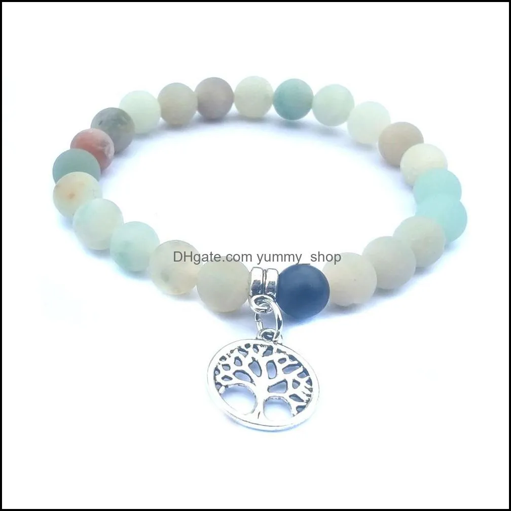 8mm natural stone amazon agate life tree pendant bracelet lovers brothers friendship meaning energy bracelet