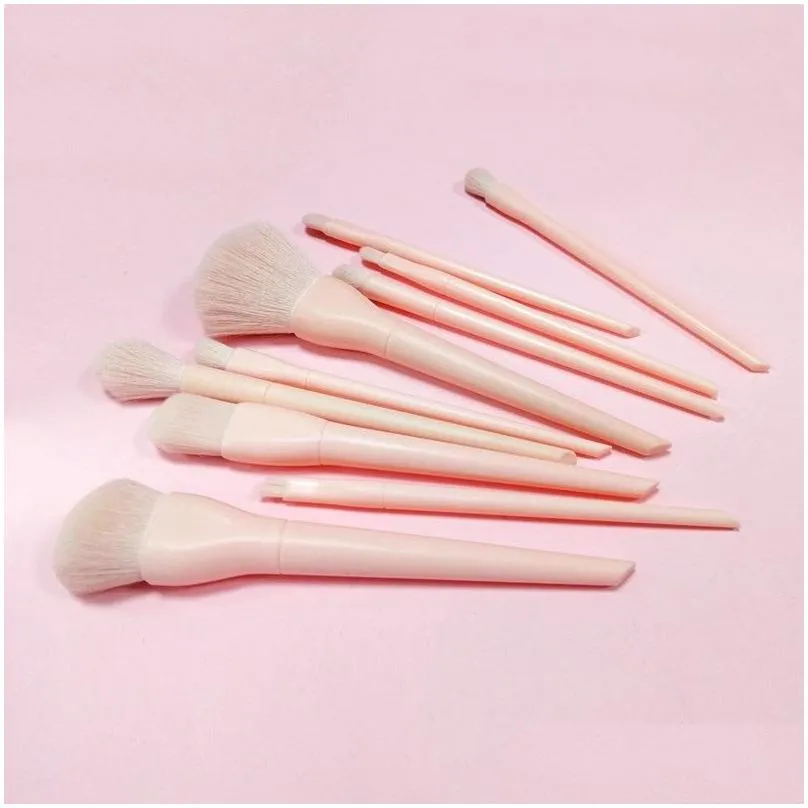 10pcs/bag makeup brushes set summer candy color foundation eyeshadow powder soft synthetic fiber beauty make up brush