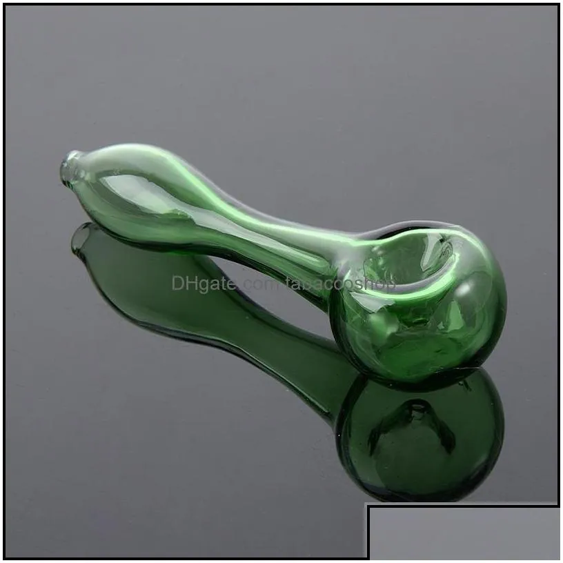 Smoking Pipes Heady Glass Pipe Thick Oil Burner Bubbler Colorf Tobacco Spoon Hand Straight Tube Hookahs Small Dab Drop Delivery 2021