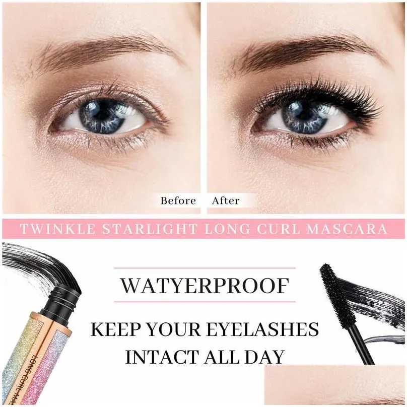 elaimei 4d volume waterproof silk curl fiber lash mascara starry eyelash extension black thick mascaras cosmetics
