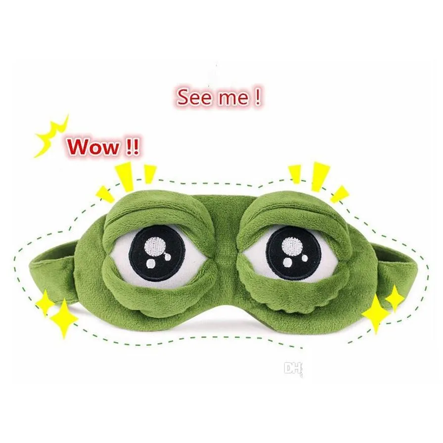 cute sad frog 3d eye mask cover sleeping funny rest sleep anime cosplay costumes accessories gift