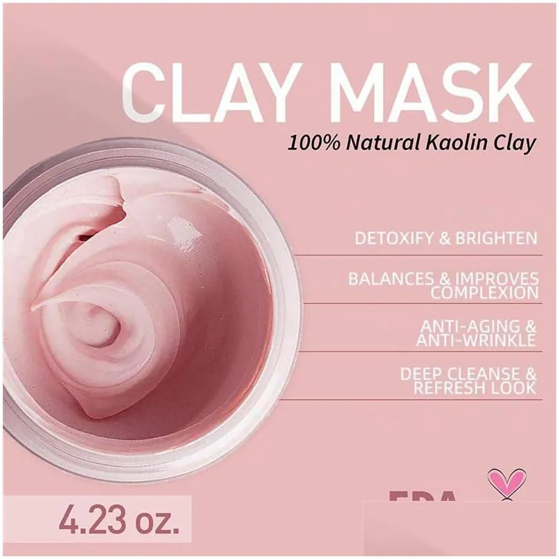 face care pink clay deep cleaning shrink pores mud masks delicate skin facial mask face skin care