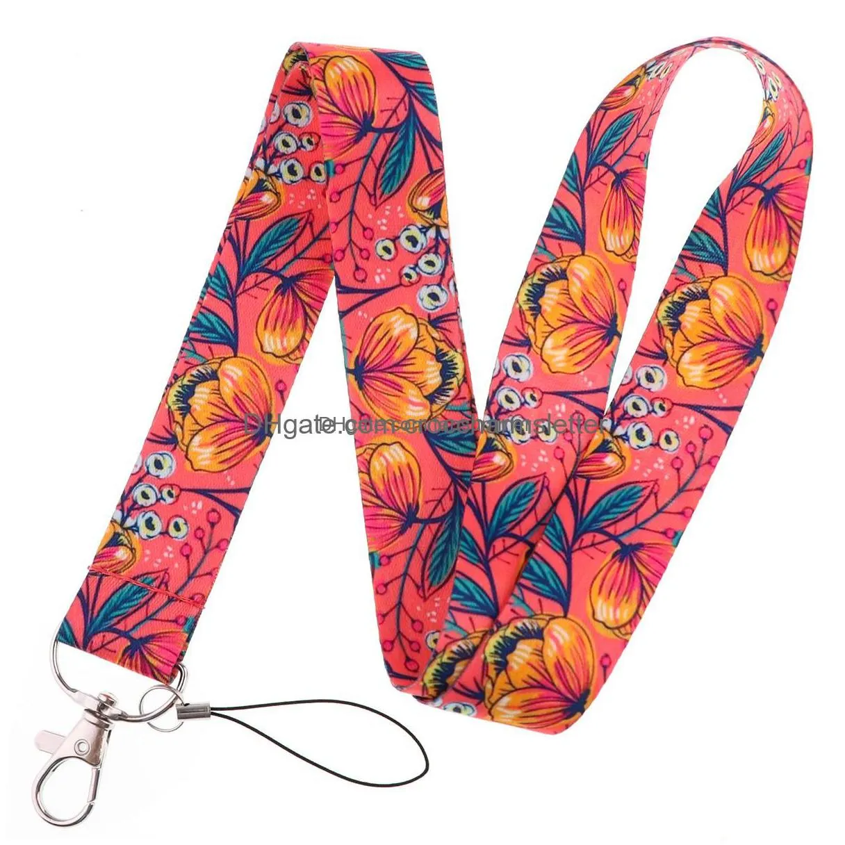 shoe parts accessories lb3271 flowers lanyards forest leaves neck strap mobile phone keys id card holder lanyard for diy hanging rop