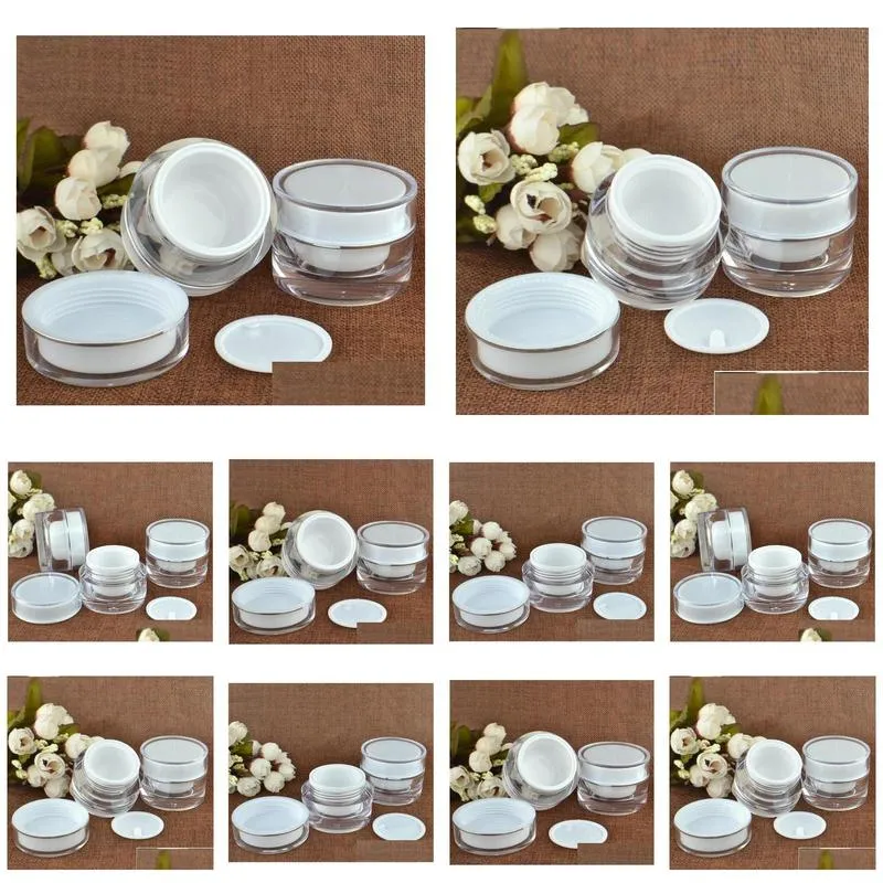 5 10 15 20 30 50g ml empty clear upscale refillable acrylic makeup cosmetic face cream lotion jar pot bottle container