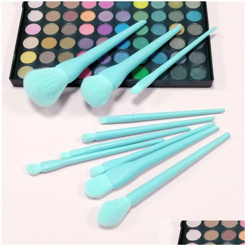 10pcs/bag makeup brushes set summer candy color foundation eyeshadow powder soft synthetic fiber beauty make up brush