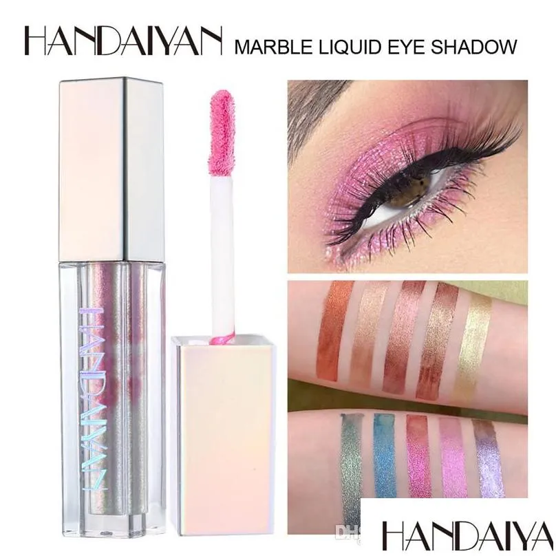 handaiyan holographic laser liquid eyeshadow 10 color glitter shimmer waterproof lasting pigment metallic satin eye makeup