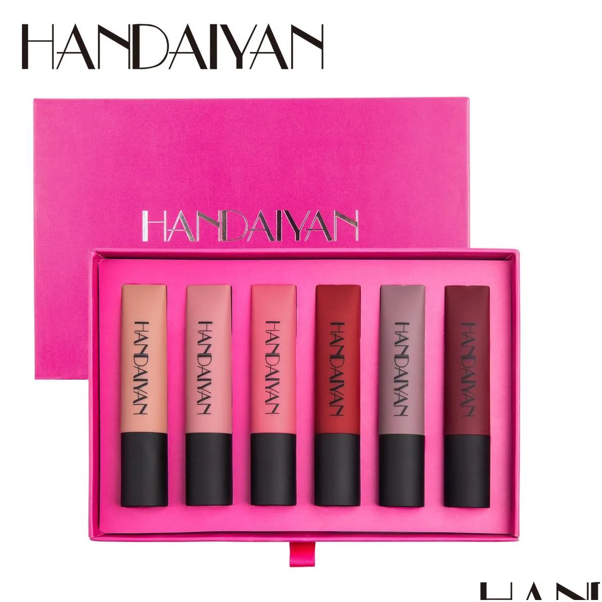 handaiyan 6 color/set nude matte lip gloss set waterproof long lasting moisturizing liquid lipstick lip makeup cosmetics