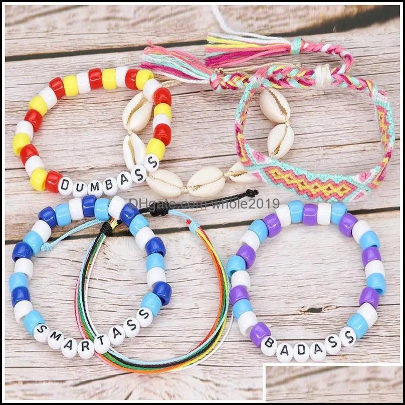 12pcs friendship set bracelet handcrafted handmade plur accessory edm music festival words letter beaded string bracelets for women