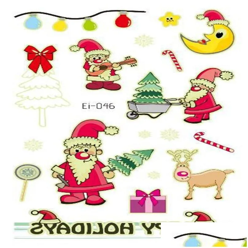 christmas luminous tattoo for kids fake tattoos glowing in dark waterproof temporary tattoo stickers xmas decorations