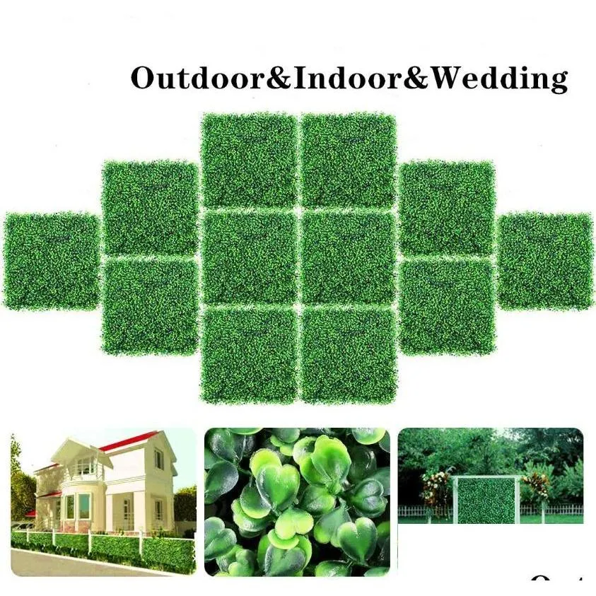 outdoor faux boxwood hedge wall panels artificial panel fake plant privacy screen greenery backdrop decorative flowers wreaths