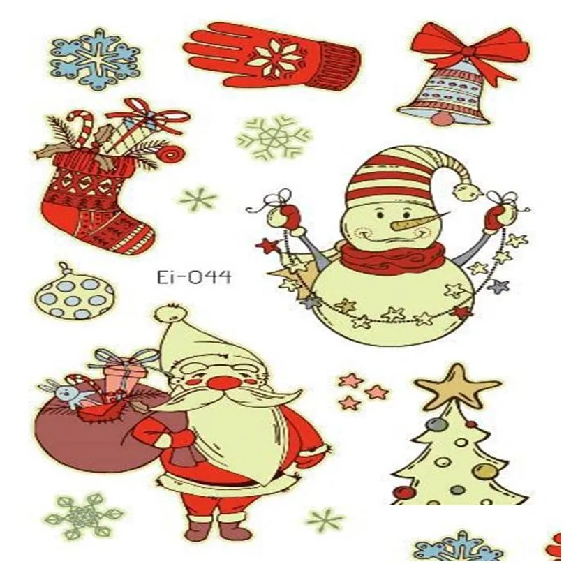 christmas luminous tattoo for kids fake tattoos glowing in dark waterproof temporary tattoo stickers xmas decorations