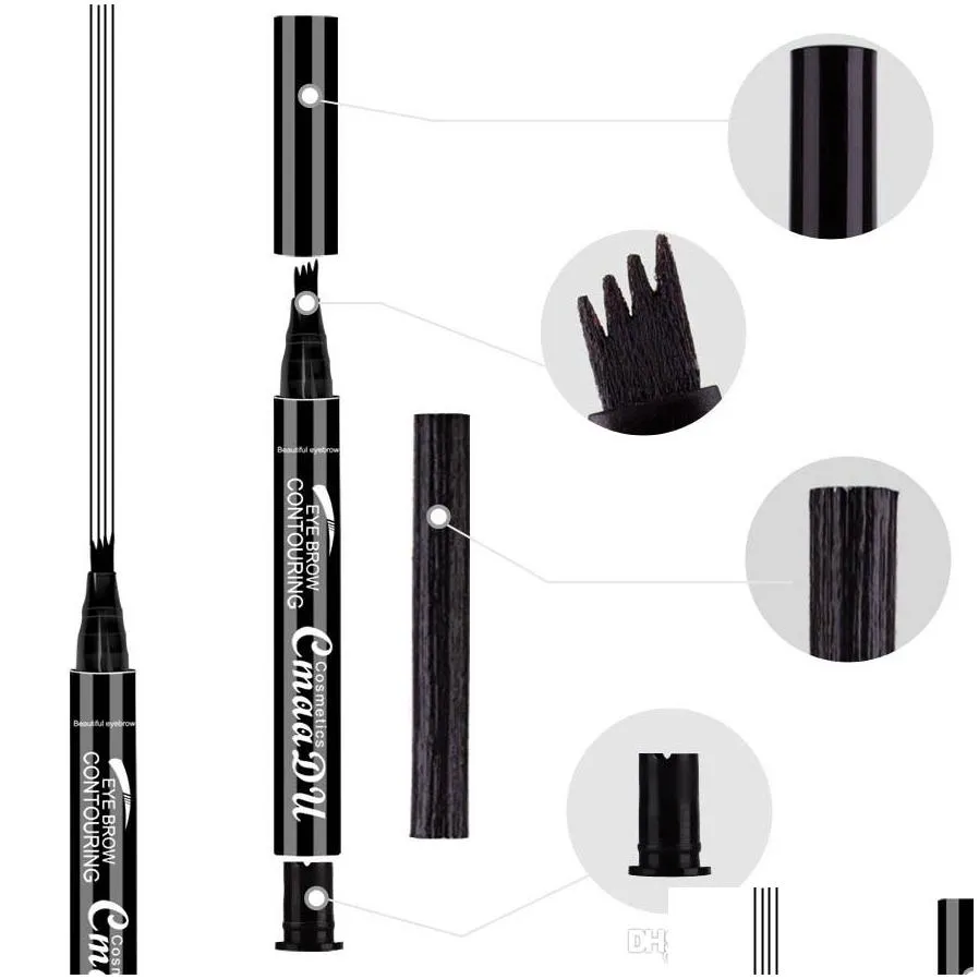 cmaadu four forks tip eyebrow pencil easy to draw longlasting and waterproof tattoo pen liquid pencil