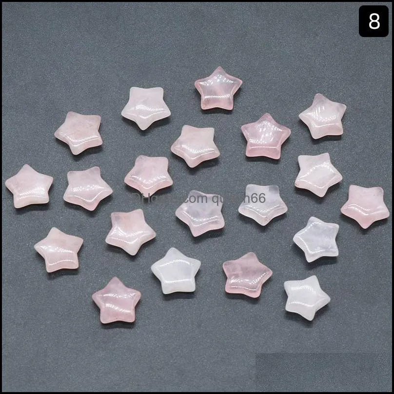 15mm natural stone pentagram statue rose quartz amethyst healing crystal gemstones star pattern mini ornament aquarium decor