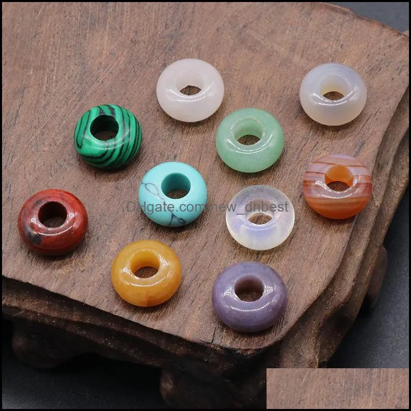 5mm big hole natural quartz stone beads charms pendant healing crystal chakra pendants charm for jewelry making 5x12mm