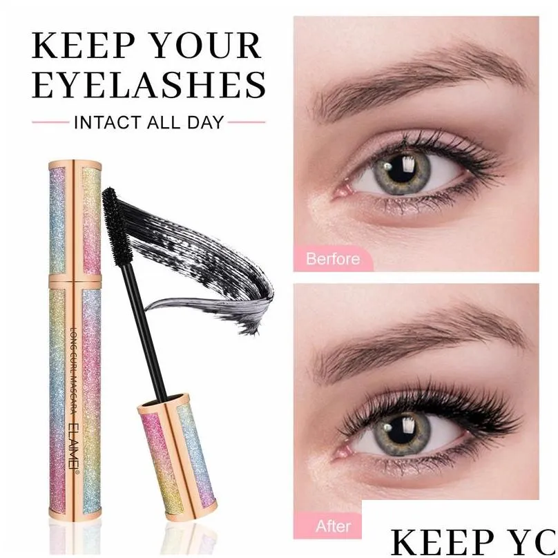 elaimei 4d volume waterproof silk curl fiber lash mascara starry eyelash extension black thick mascaras cosmetics