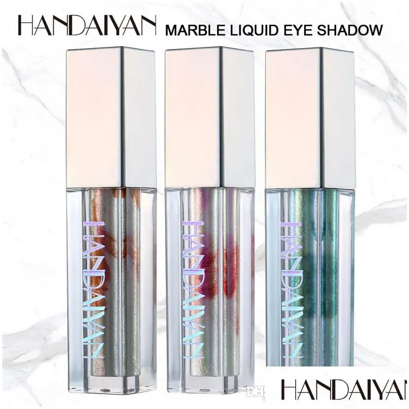 handaiyan holographic laser liquid eyeshadow 10 color glitter shimmer waterproof lasting pigment metallic satin eye makeup