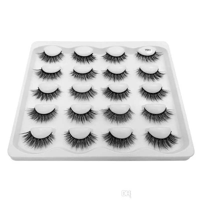 10 pairs 3d faux mink eyelashes natural long false eyelashes dramatic makeup lashes thick eyelash volume long eyelashes