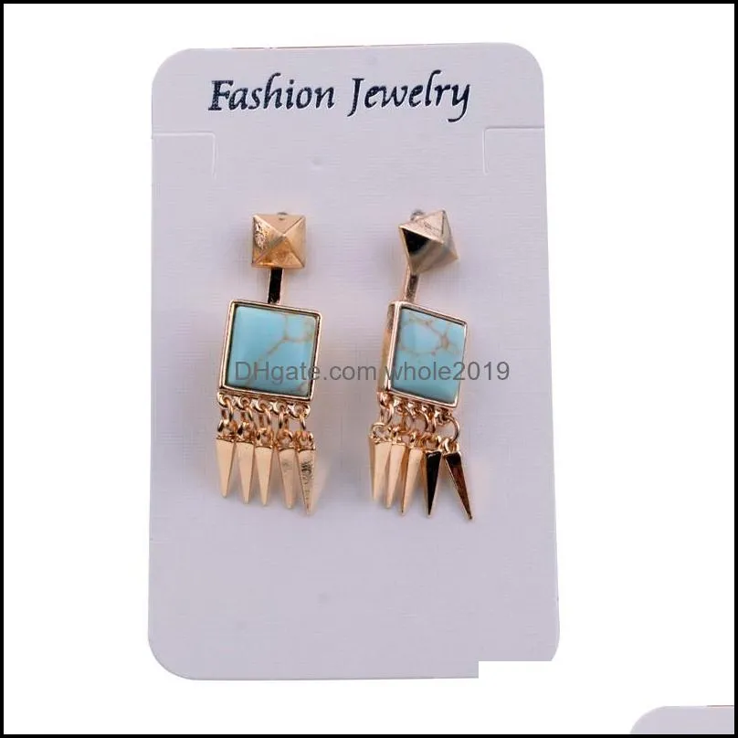 natural stone alloy tassel earrings ladies clothing charm stainless steel easter gift earrings
