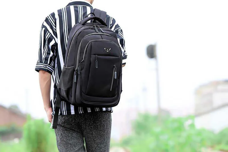 NEW Backpack Bag Big Capacity Men Backpack Laptop 15.6 Oxford Gray Solid High School Bags Teen College Student Back Pack Multifunctional Bagpack 230223