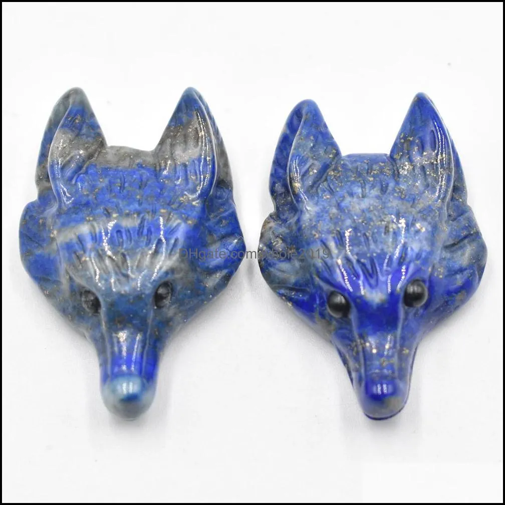 carved wolf head statue natural stone decoration quartz polished healing crystal home ornament reiki trinket collection