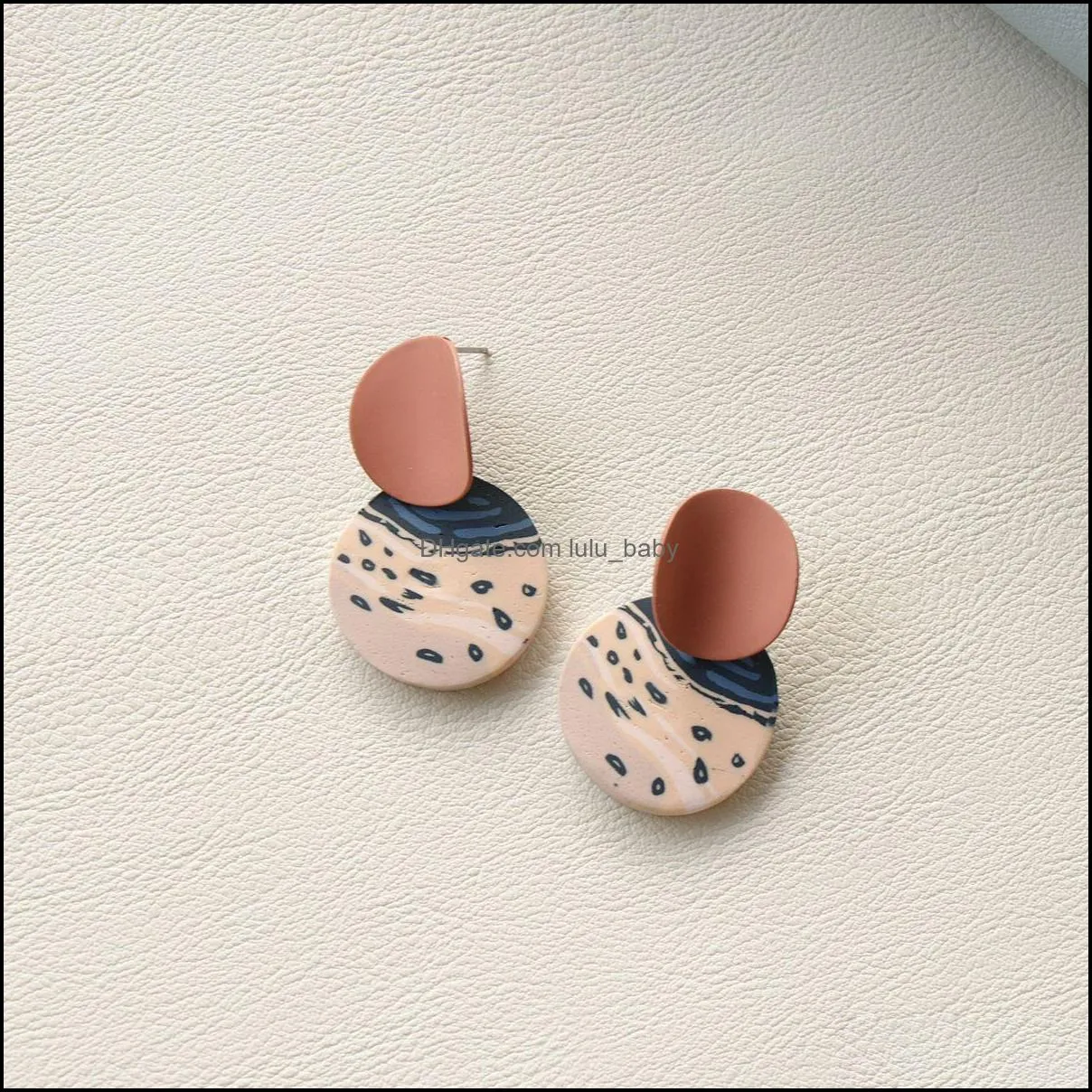 designer unusual polymer clay charms drop earrings trendy pendant cute round stud dangle earings gift for women fashion jewelry