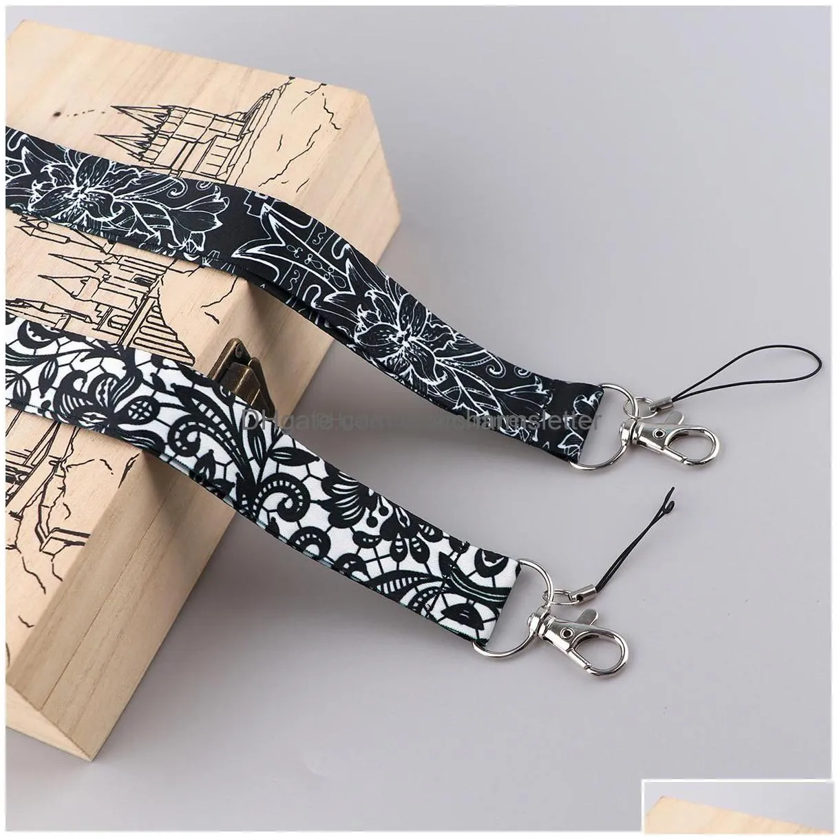 shoe parts accessories cat and dog vintage sun moon lanyards for key neck strap card badge gym keychain lanyard holder diy hanging r