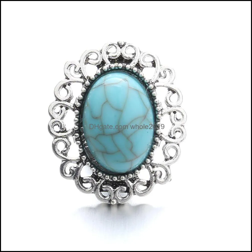 snap button jewelry components oval resin turquoise 18mm 20mm metal snaps buttons fit bracelet bangle noosa ze0025