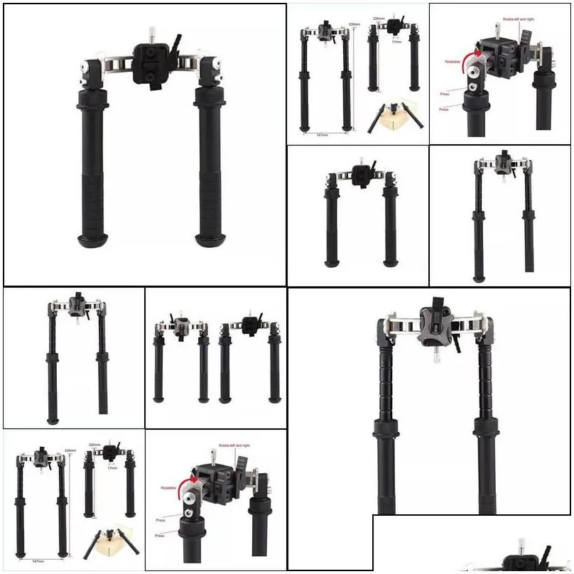 Mode Accessories V10 Tactical Tripod Bracket Metal Can Swing Left And Right Rotating Mtifunction Telescopic Bipod 20Mm Rail Mount Al